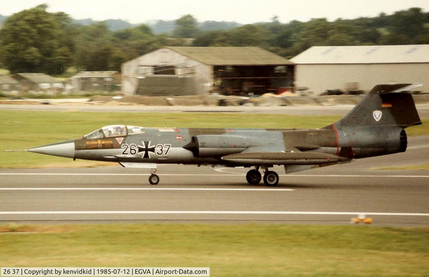 26 37, Lockheed (Fokker) F-104G Starfighter C/N 683-9189, German Air Force arriving at IAT.