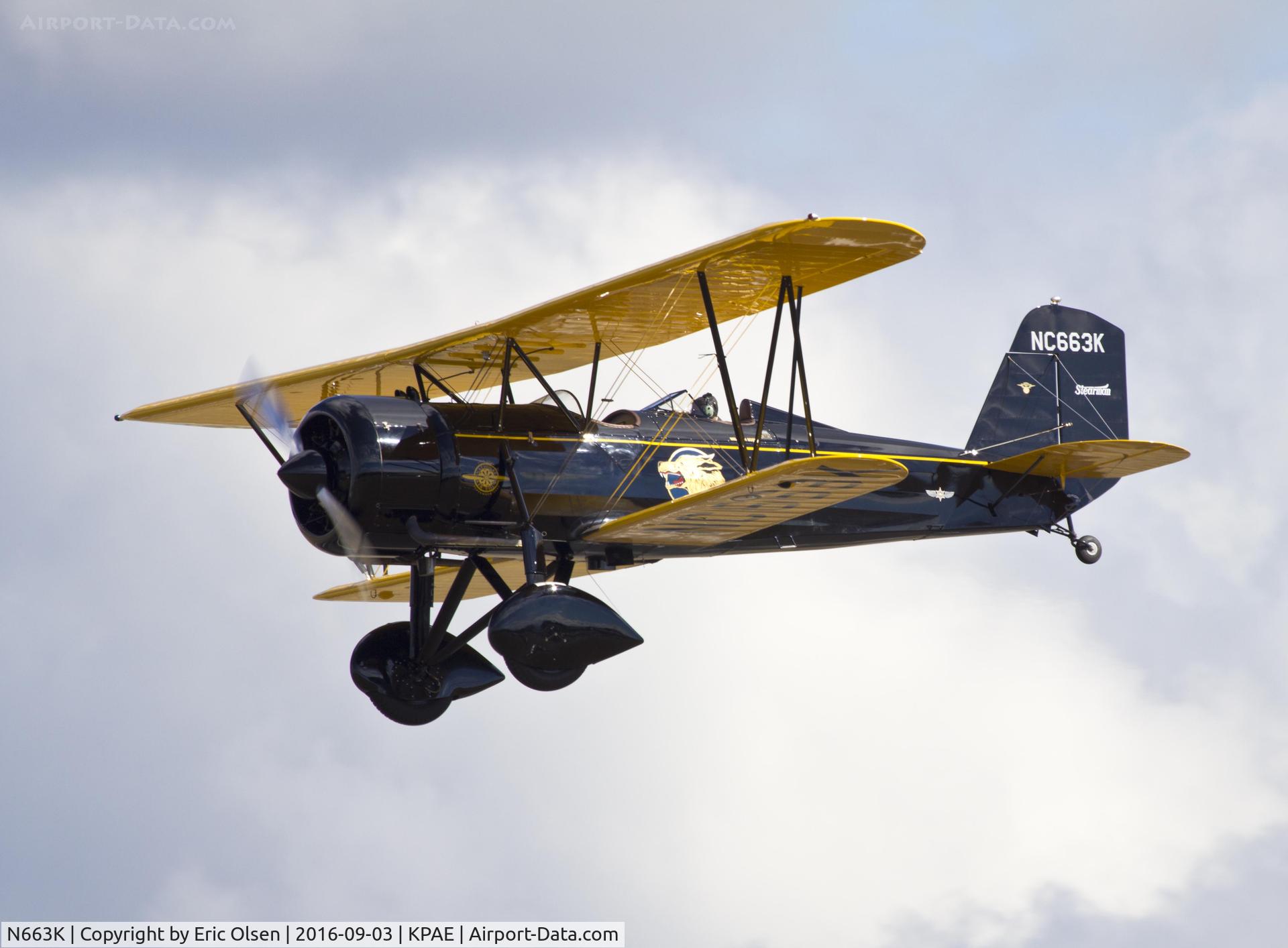 N663K, 1930 Stearman 4-E Junior Speedmail C/N 4005, Stearman Speedmail on a flyby during VAW.