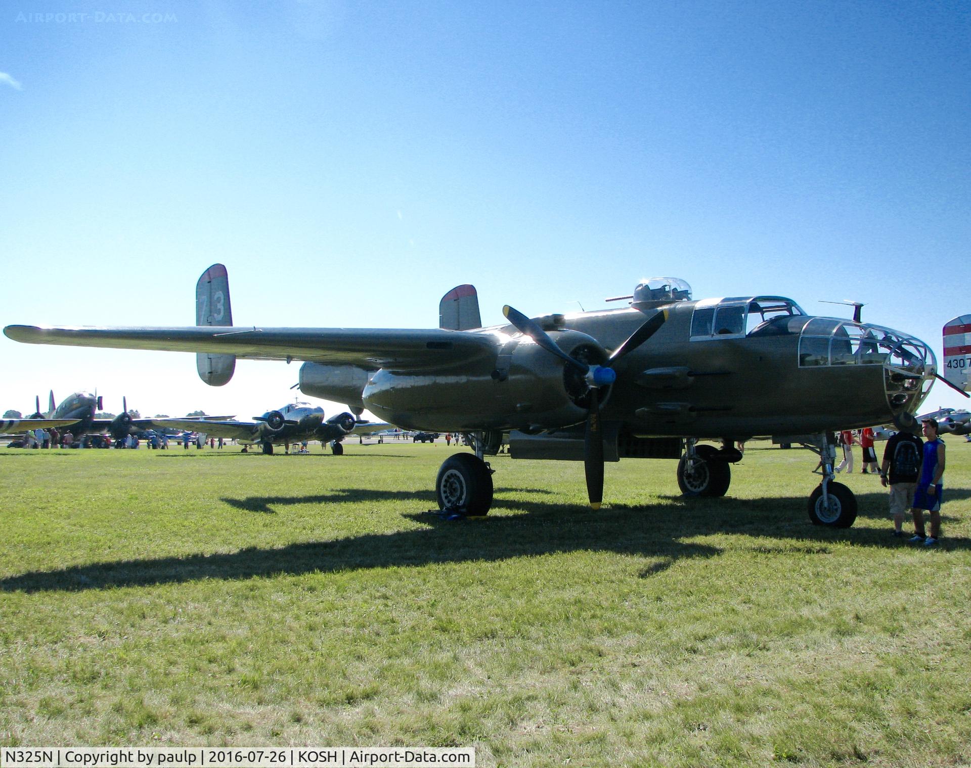 N325N, 1945 North American B-25J-30/32-NC Mitchell Mitchell C/N 108-47452, At AirVenture 2016.