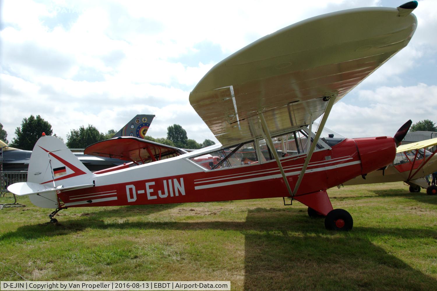 D-EJIN, 1943 Piper L-4J Grasshopper (J3C-65D) C/N 12987, Piper L-4J Grasshopper at the 2016 fly-in at Schaffen-Diest, Belgium