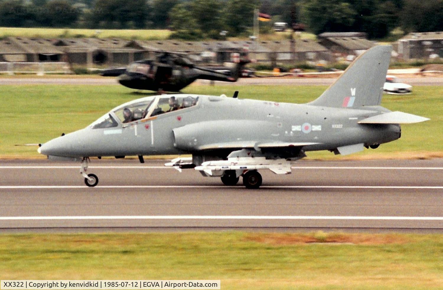 XX322, 1980 Hawker Siddeley Hawk T.1A C/N 165/312147, Royal Air Force arriving at IAT.