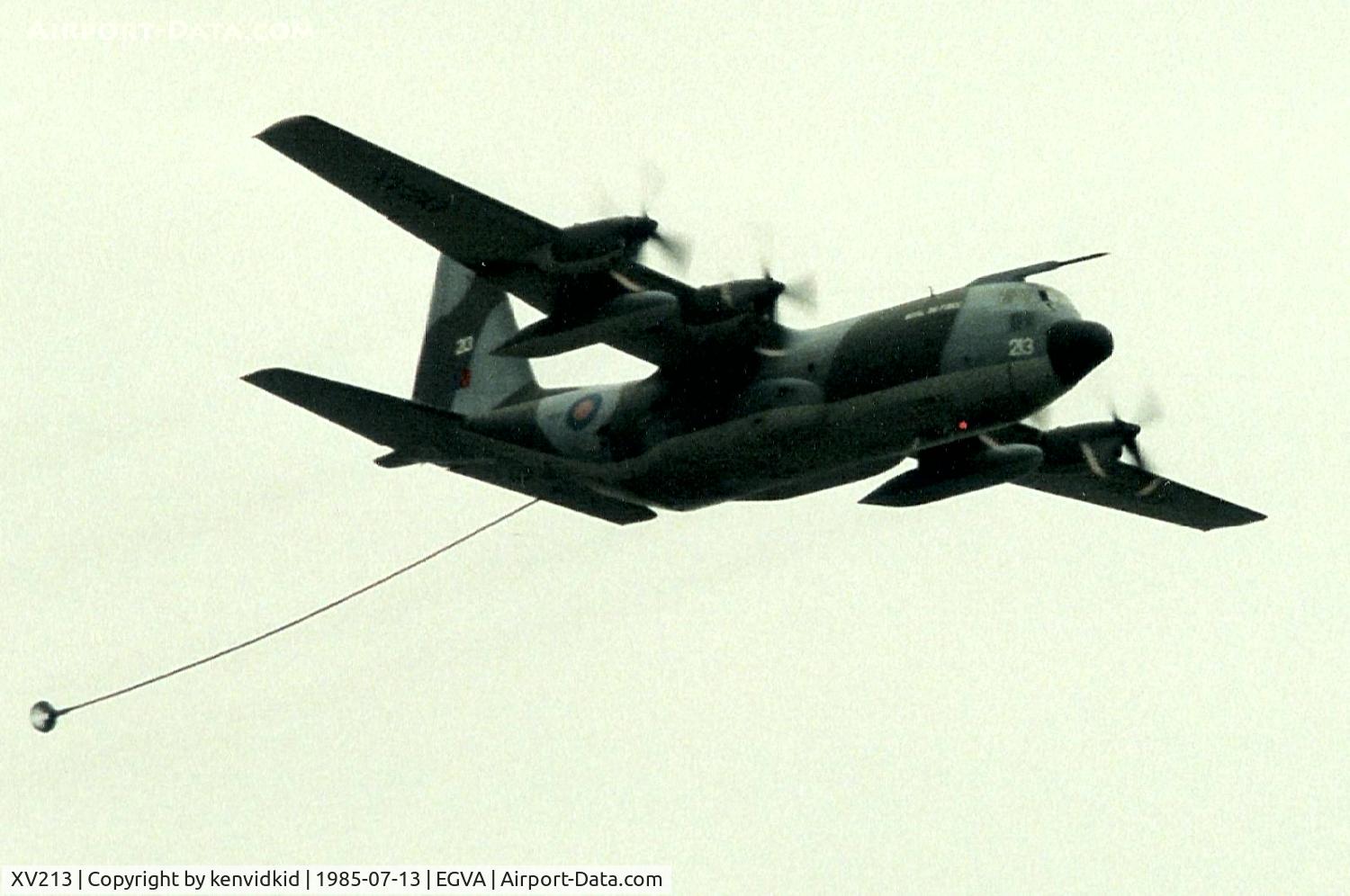 XV213, 1967 Lockheed C-130K Hercules C.1K C/N 382-4240, Royal Air Force performing a fly-by at RIAT.