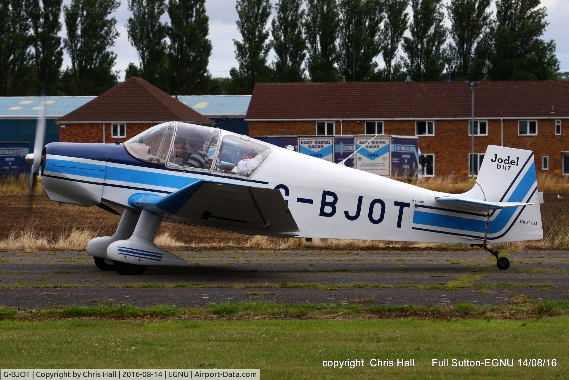 G-BJOT, 1957 SAN Jodel D-117 C/N 688, at the LAA Vale of York Strut fly-in, Full Sutton
