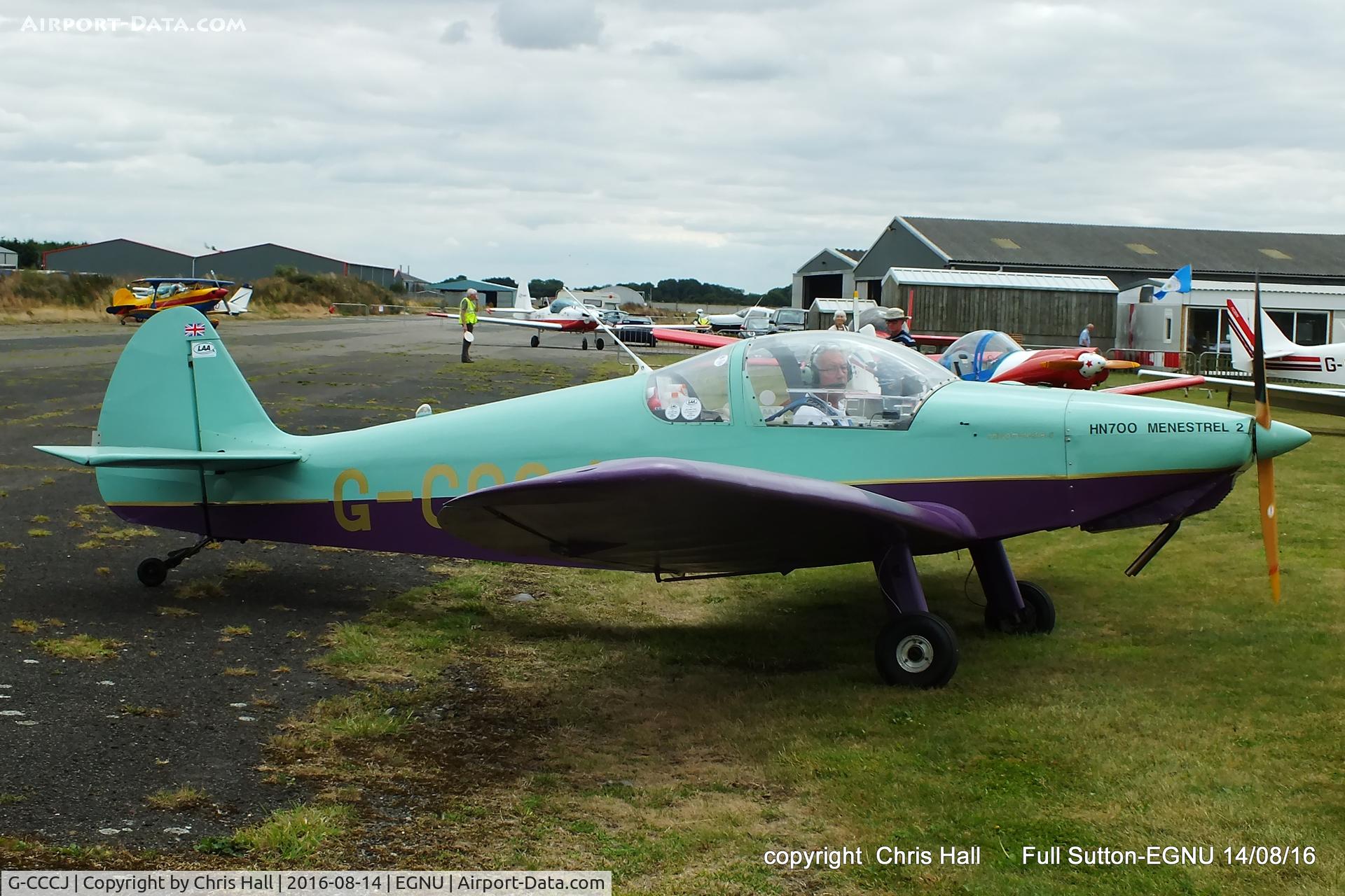 G-CCCJ, 2003 Nicollier HN-700 Menestrel II C/N PFA 217-13707, at the LAA Vale of York Strut fly-in, Full Sutton