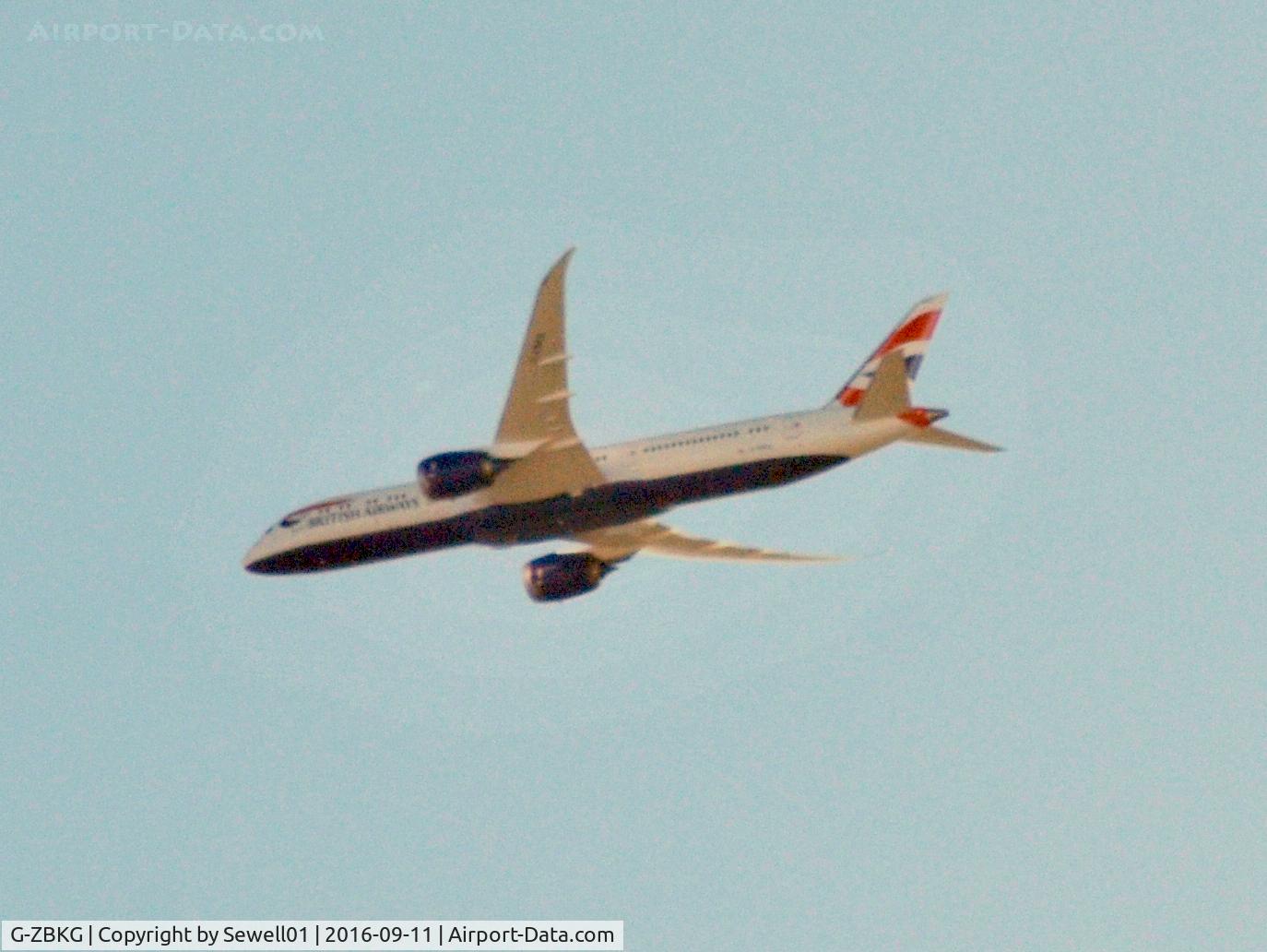 G-ZBKG, 2016 Boeing 787-9 Dreamliner C/N 38623, Overhead Walton-on-Thames