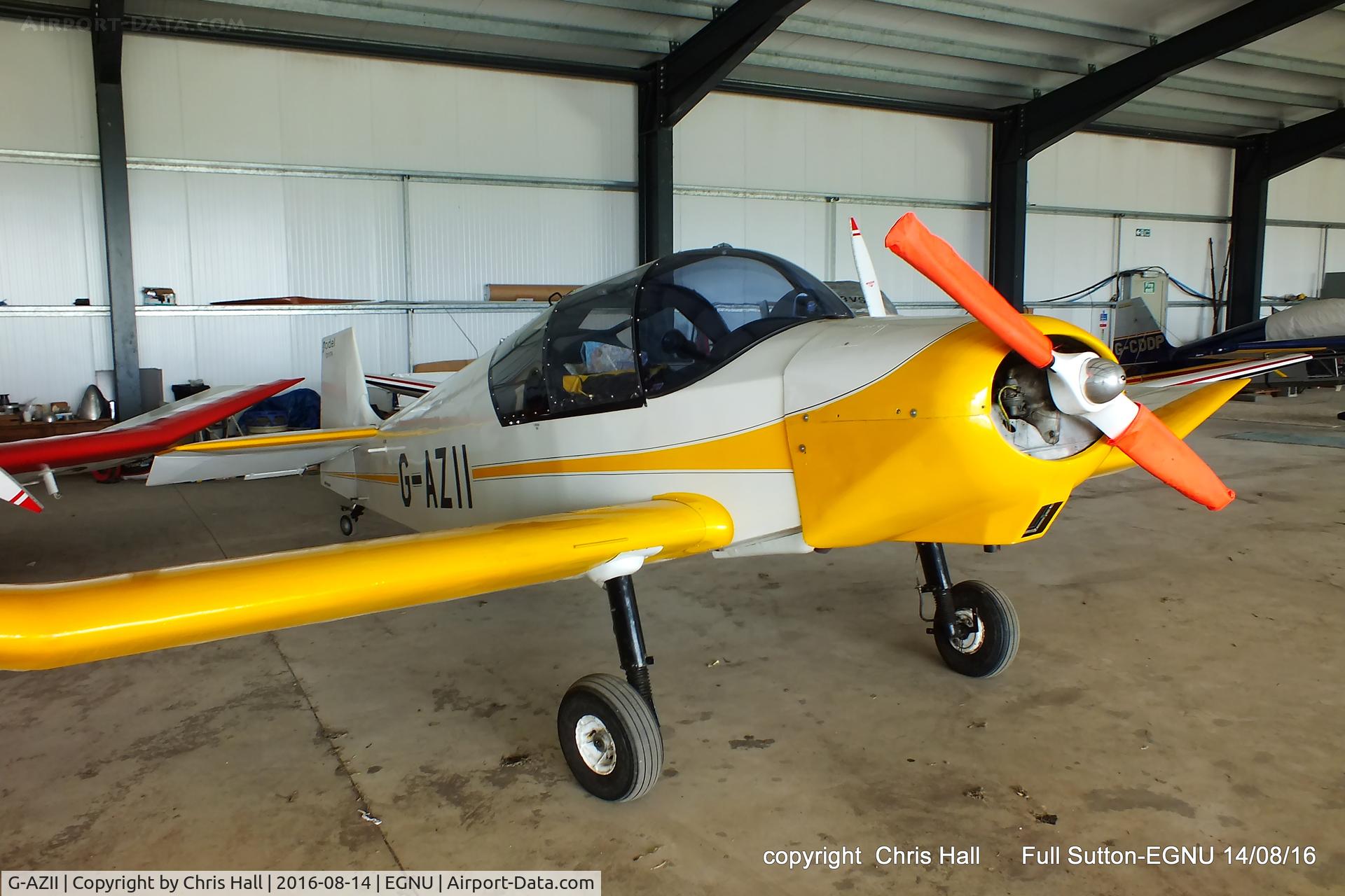G-AZII, 1958 Jodel D-117A C/N 848, at the LAA Vale of York Strut fly-in, Full Sutton