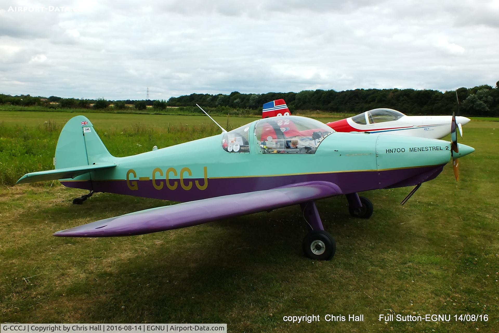 G-CCCJ, 2003 Nicollier HN-700 Menestrel II C/N PFA 217-13707, at the LAA Vale of York Strut fly-in, Full Sutton