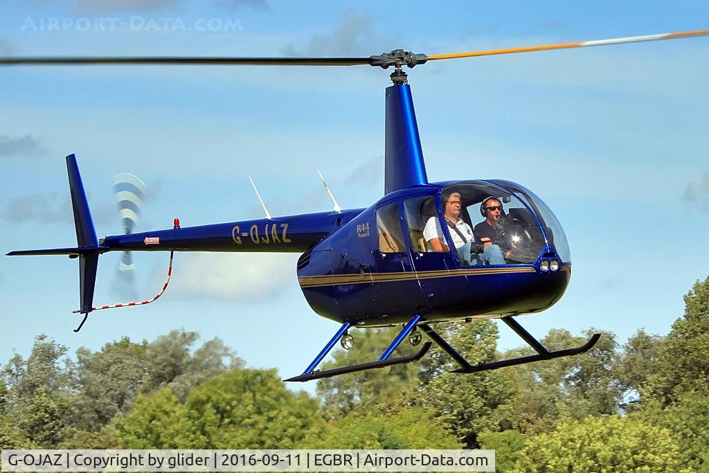 G-OJAZ, 2006 Robinson R44 Raven II C/N 11216, Tip-toeing in on the crosswind!!!