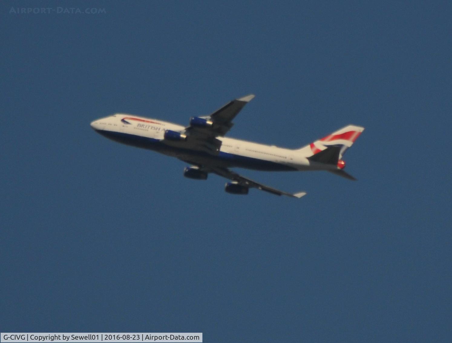 G-CIVG, 1995 Boeing 747-436 C/N 25813, Overhead Walton-on-Thames