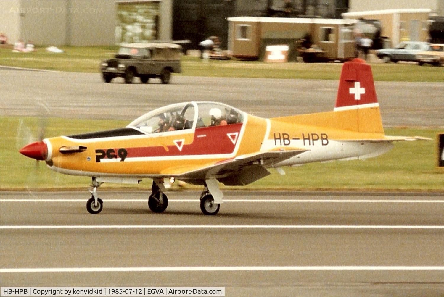 HB-HPB, Pilatus PC-9 C/N 002, Pilatus demonstrator arriving at IAT.