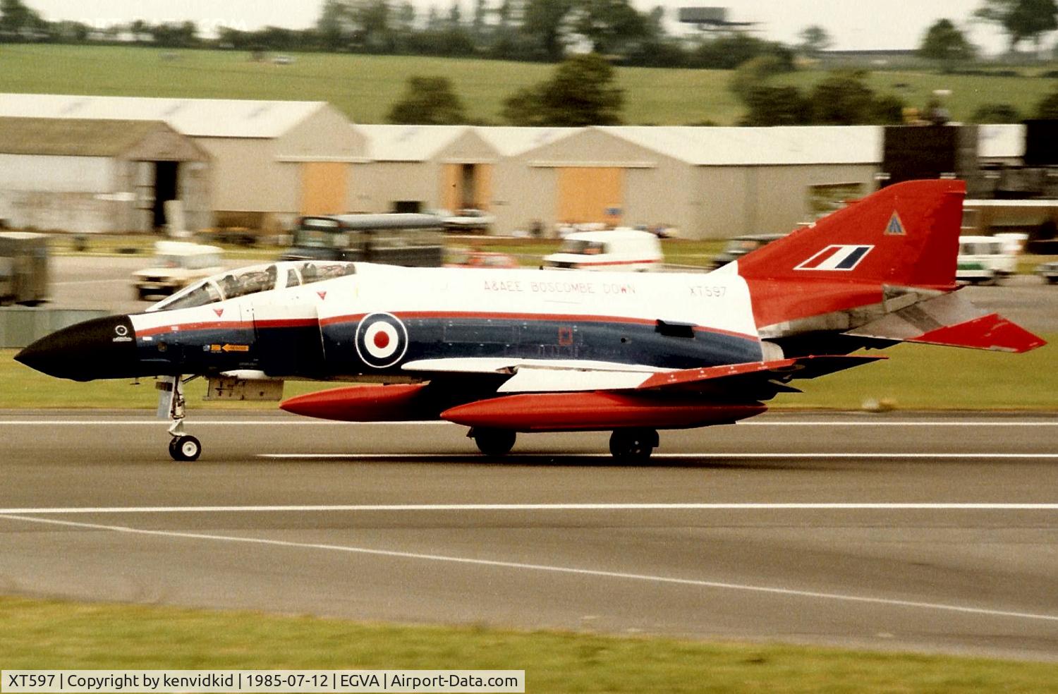 XT597, 1966 McDonnell Douglas Phantom FG1 C/N 1611, Aircraft & Armament Experimental Establishment arriving at IAT.