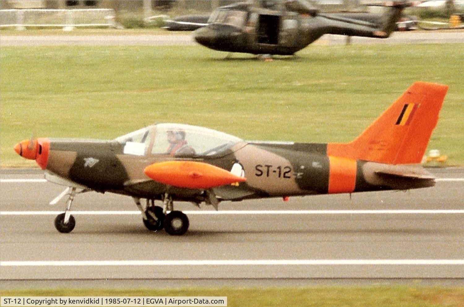 ST-12, 1992 SIAI-Marchetti SF-260D C/N 846, Belgian Air Force arriving at IAT.