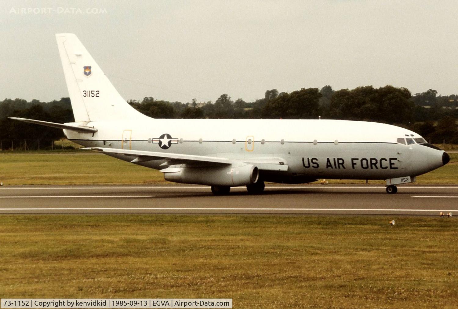 73-1152, 1973 Boeing T-43A (737-253) C/N 20699, US Air Force arriving at IAT.