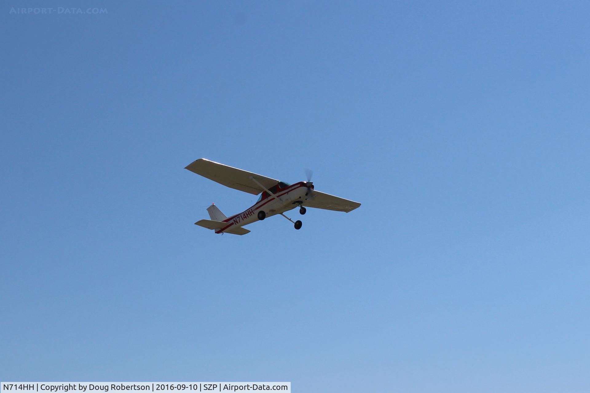 N714HH, 1977 Cessna 150M C/N 15079185, 1977 Cessna 150M, Continental o-200 100 Hp, another takeoff climb Rwy 22