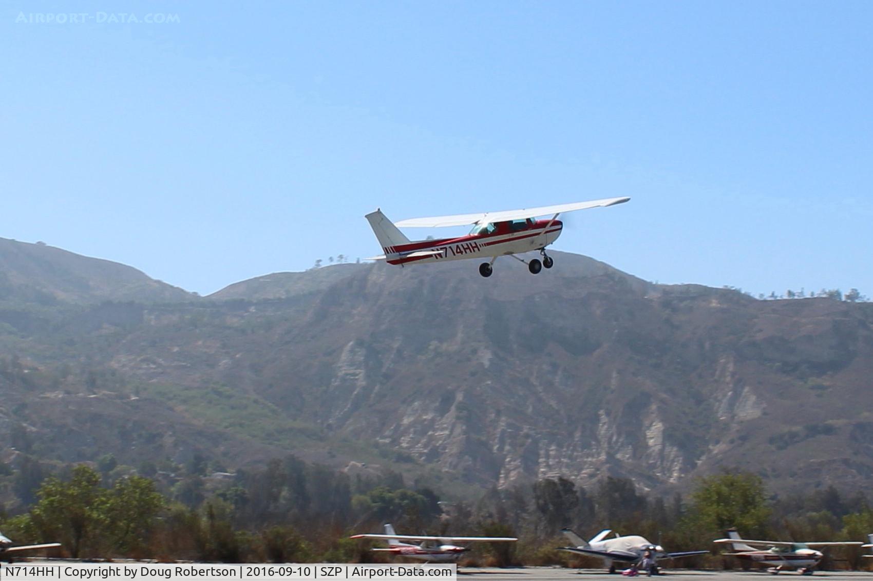 N714HH, 1977 Cessna 150M C/N 15079185, 1977 Cessna 150, Continental O-200 100 Hp, takeoff climb Rwy 22