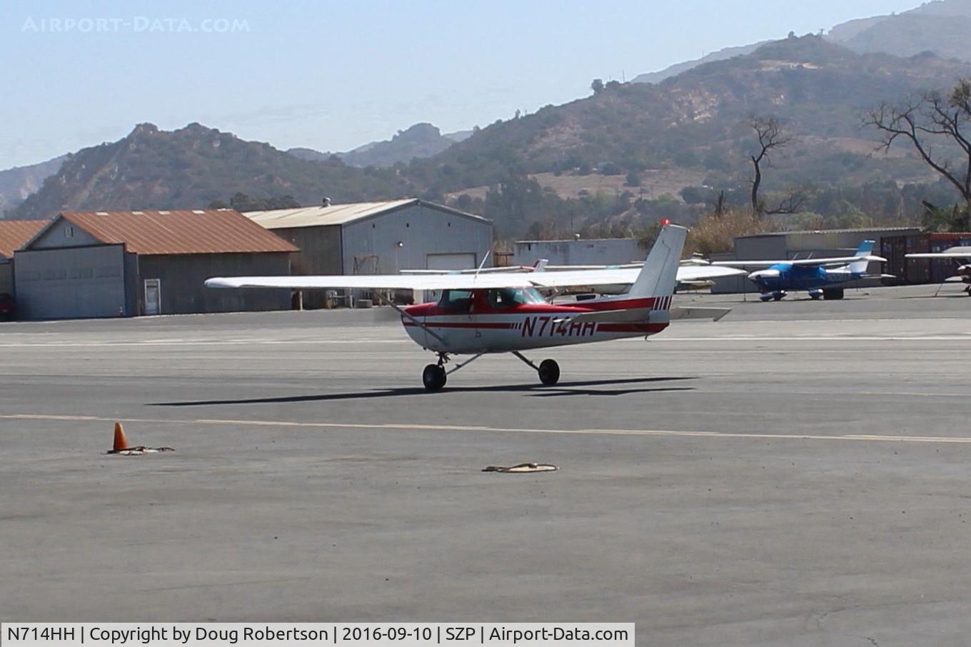 N714HH, 1977 Cessna 150M C/N 15079185, 1977 Cessna 150M, Continental O-200 100 Hp, taxi to Rwy 22
