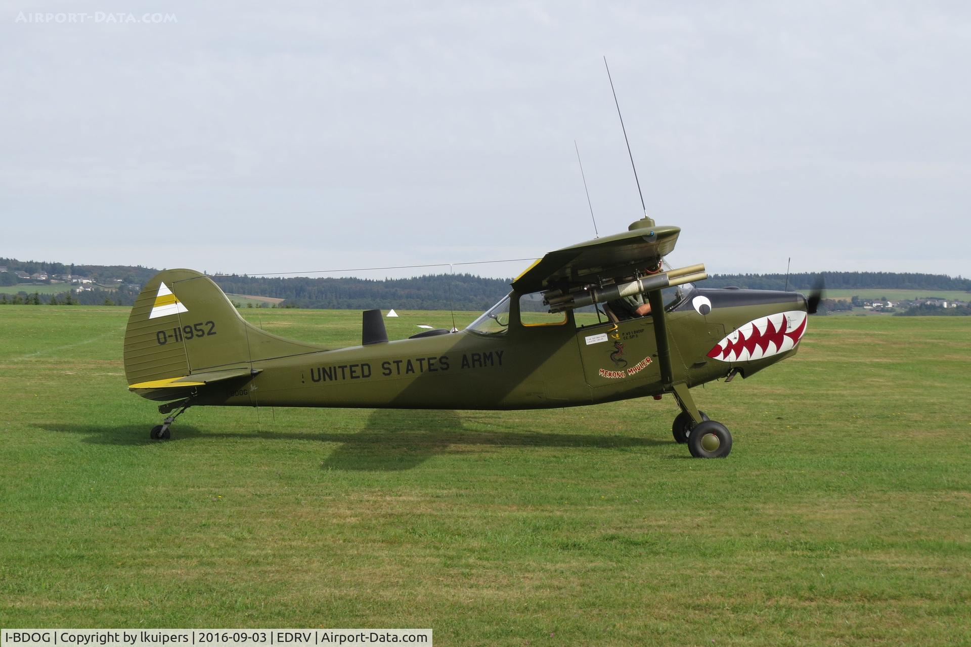 I-BDOG, 1961 Cessna O-1E Bird Dog C/N 305M-0033, On a small local event, a 'Flugplatzfest' at Wershofen in Germany
