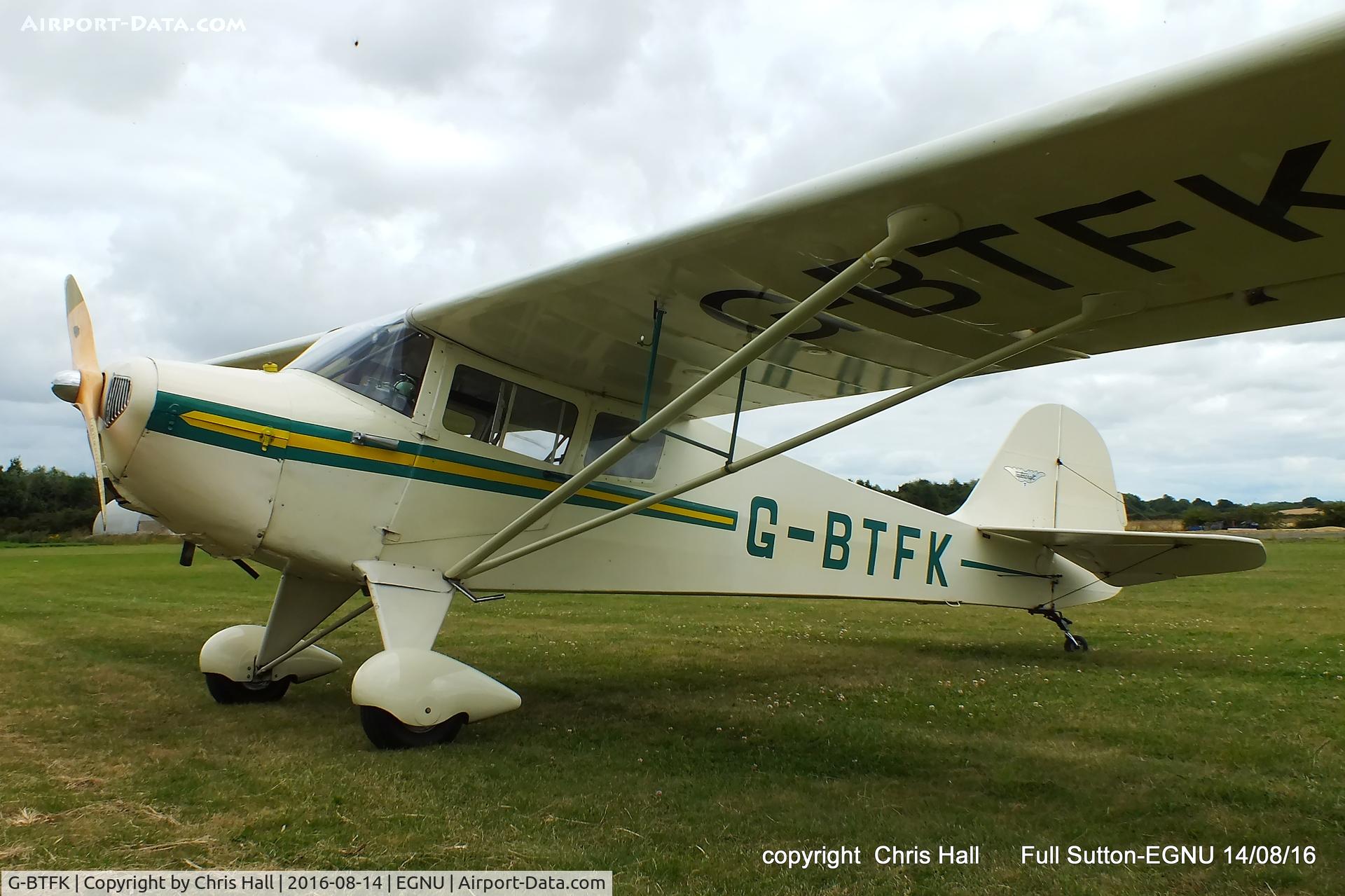 G-BTFK, 1947 Taylorcraft BC-12D Twosome C/N 10540, at the LAA Vale of York Strut fly-in, Full Sutton