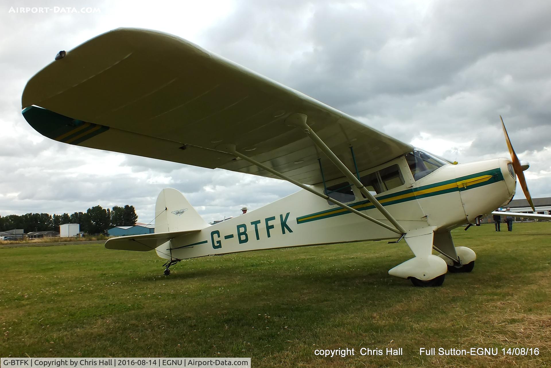 G-BTFK, 1947 Taylorcraft BC-12D Twosome C/N 10540, at the LAA Vale of York Strut fly-in, Full Sutton