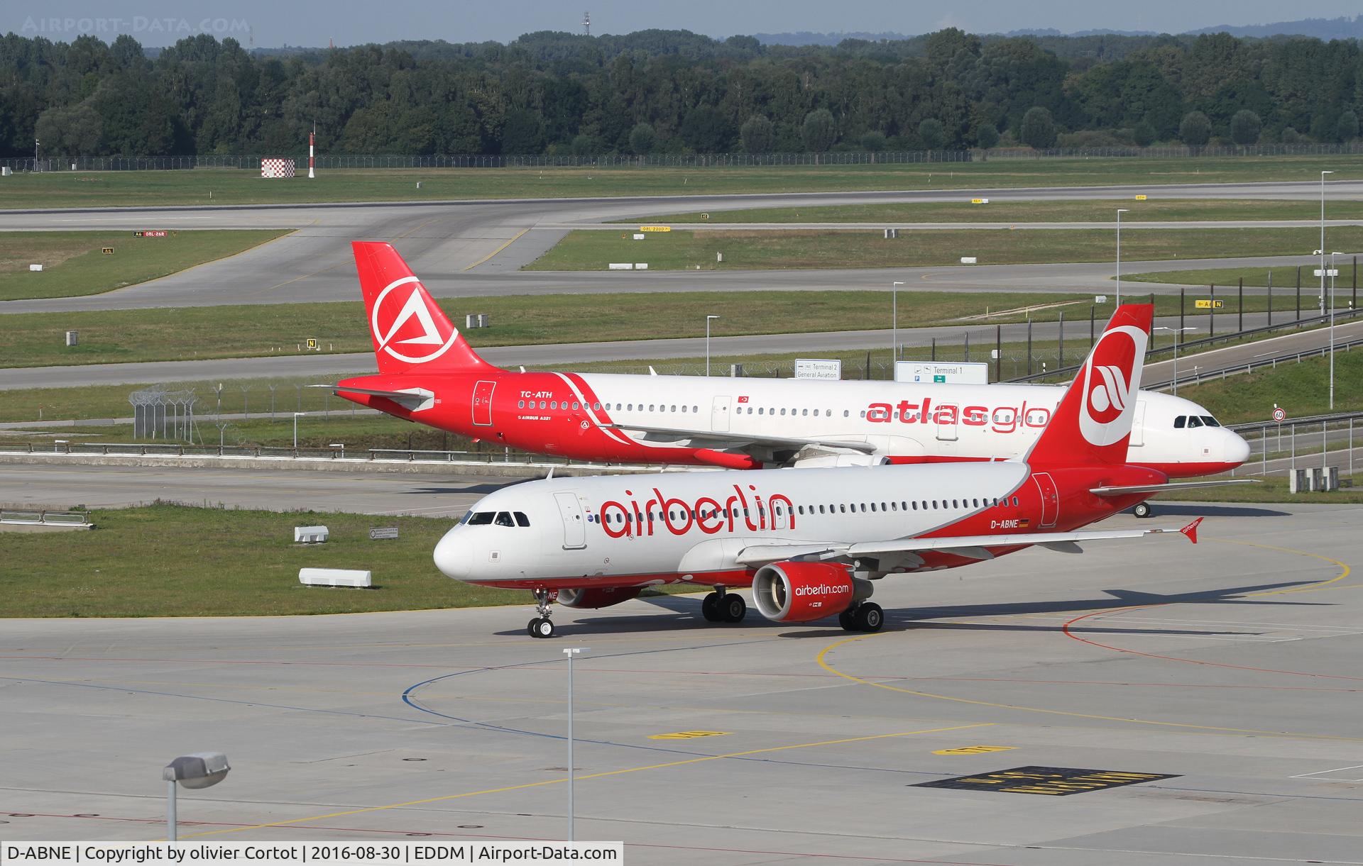 D-ABNE, 2003 Airbus A320-214 C/N 2003, white and red on the tarmac