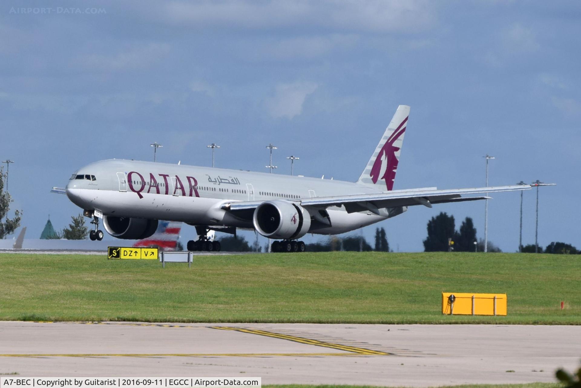 A7-BEC, 2014 Boeing 777-3DZ/ER C/N 43216, At Manchester