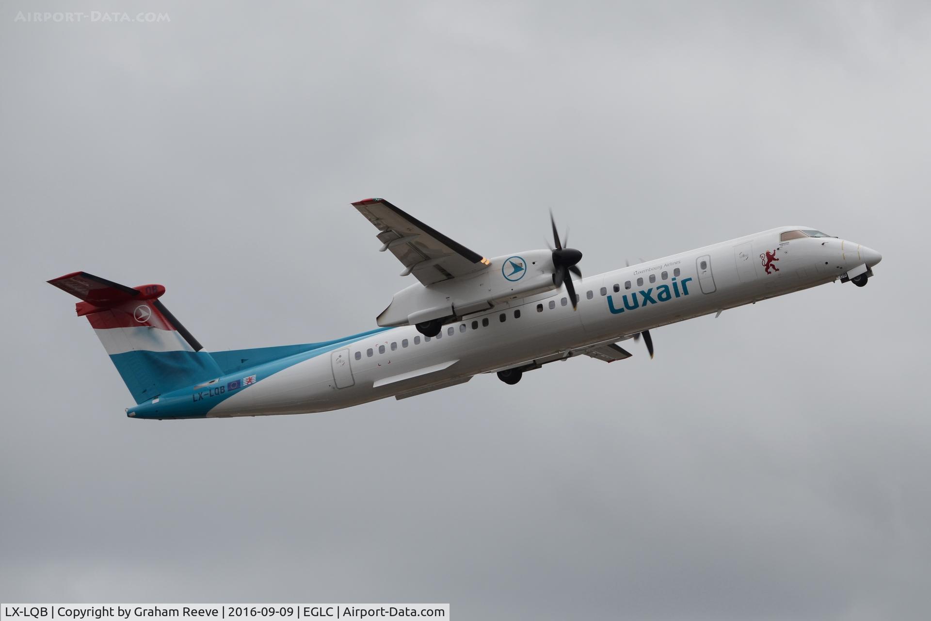 LX-LQB, 2015 De Havilland Canada DHC-8-402Q Dash 8 C/N 4512, Departing from London City Airport.