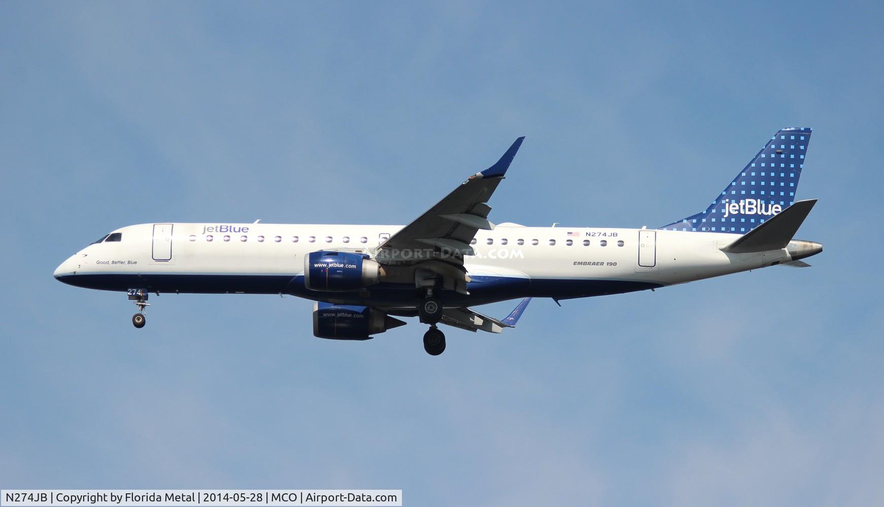 N274JB, 2007 Embraer ERJ-190-100 IGW 190AR C/N 19000082, Jet Blue