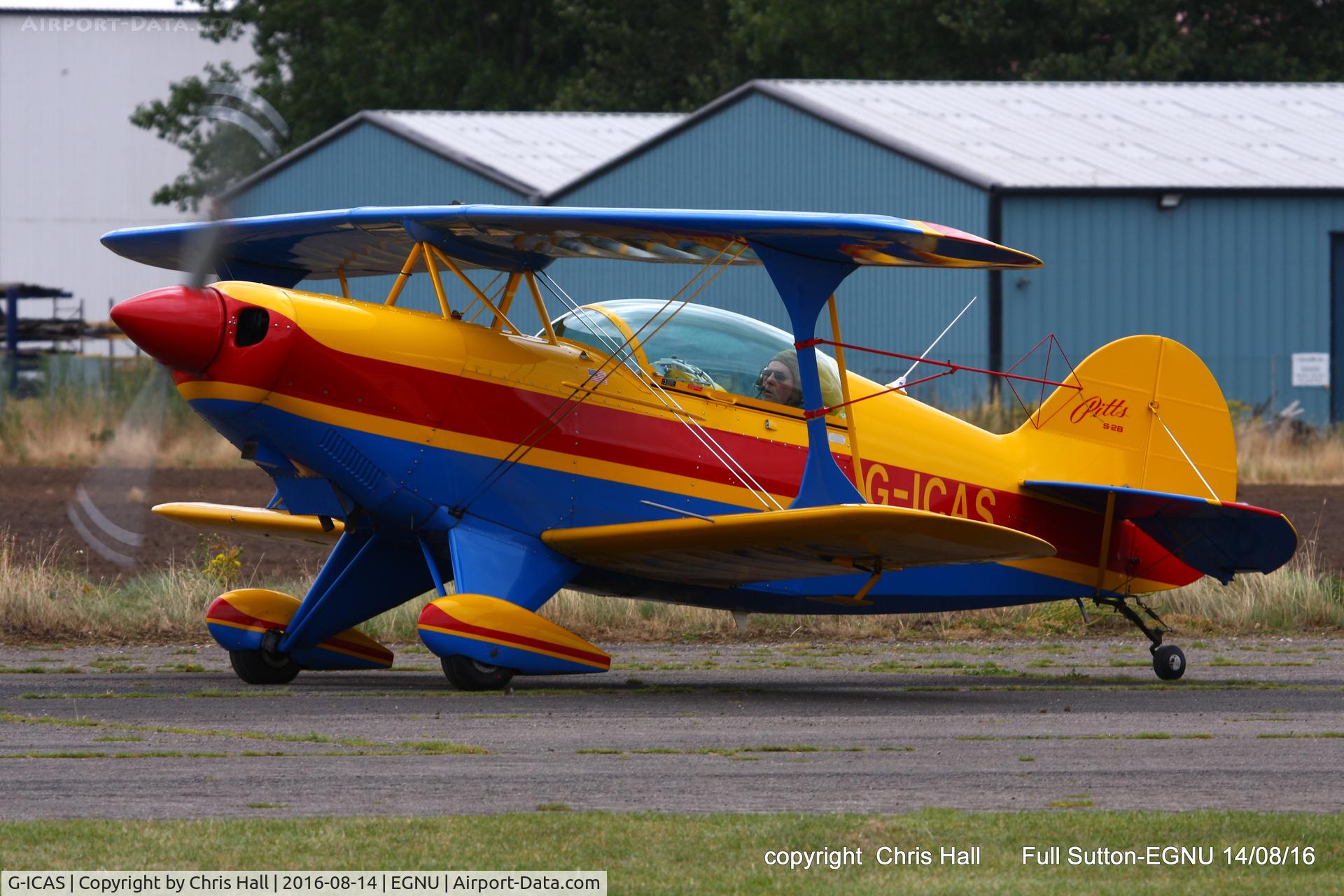 G-ICAS, 1996 Aviat Pitts S-2B Special C/N 5344, at the LAA Vale of York Strut fly-in, Full Sutton