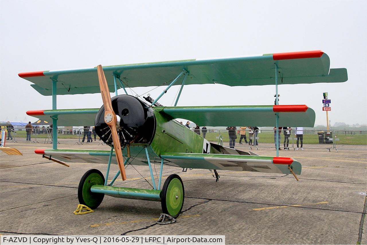 F-AZVD, Fokker Dr-1 Replica C/N 01-CP, Fokker BV Dr.1, Static display, Creil Air Base 110 (LFPC-CSF) Open day 2016