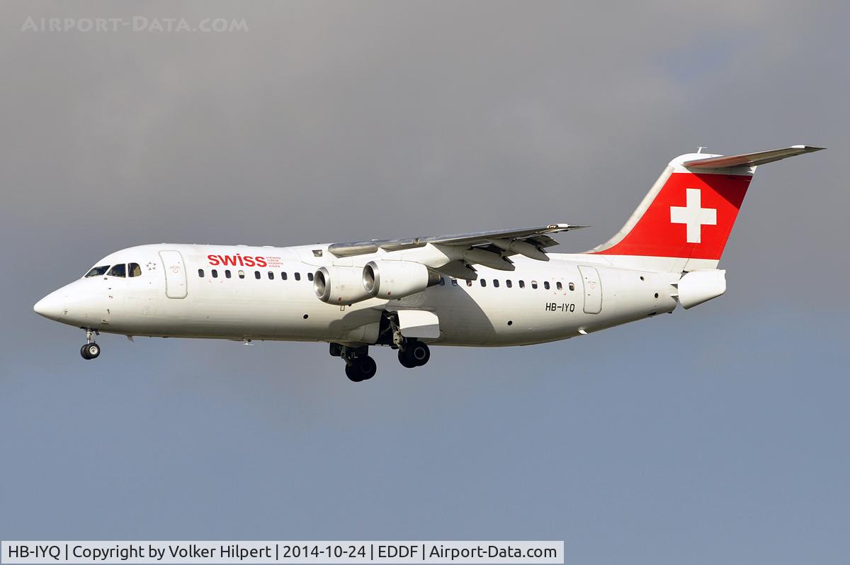 HB-IYQ, 2001 British Aerospace Avro 146-RJ100 C/N E3384, at fra