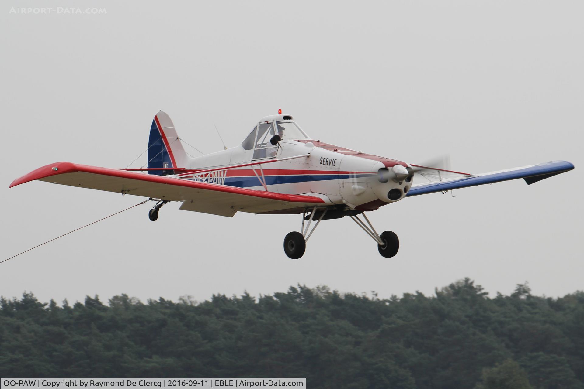 OO-PAW, Piper PA-25-235 Pawnee C/N 255396, Landing at the Sanicole airshow 2016.
