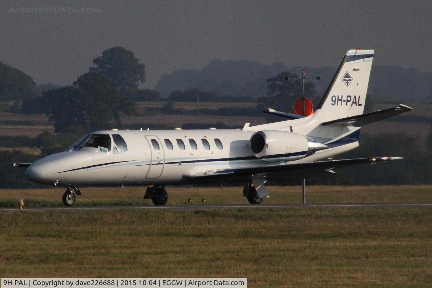 9H-PAL, 2000 Cessna 550 Citation Bravo C/N 550-0932, 9H PAL - Cessna 550 Citation taxi for takeoff at London Luton EGGW