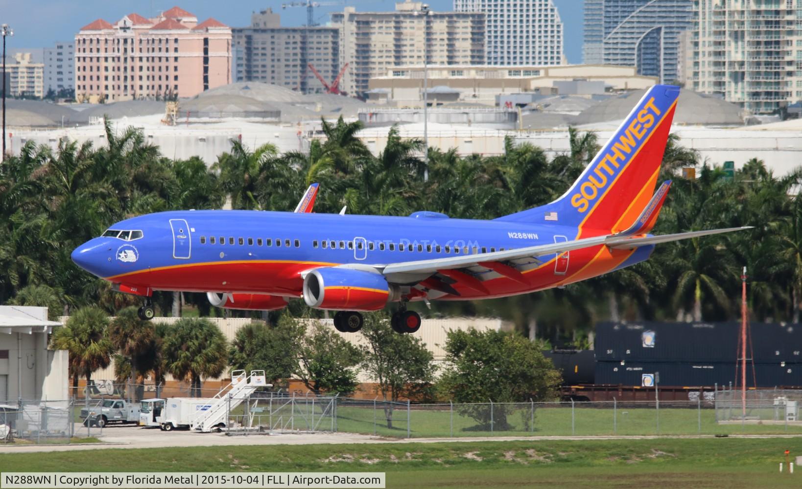 N288WN, 2007 Boeing 737-7H4 C/N 36611, Southwest