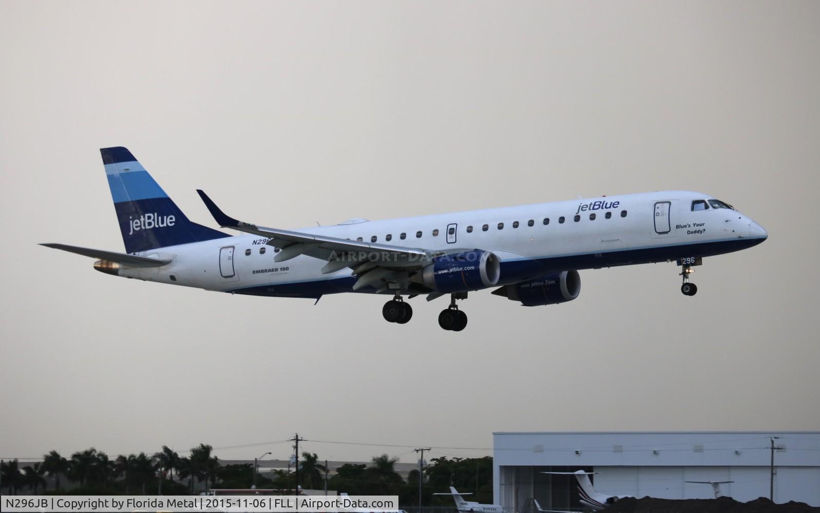 N296JB, Embraer ERJ-190-100 IGW 190AR C/N 19000219, Jet Blue