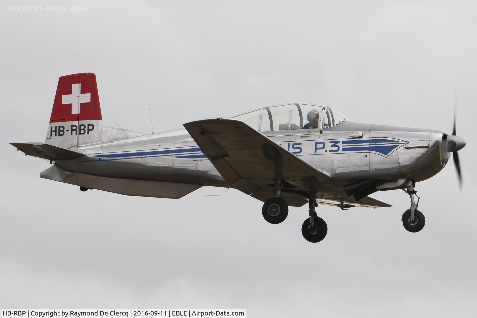 HB-RBP, 1958 Pilatus P3-05 C/N 473-22, Sanicole airshow 2016.