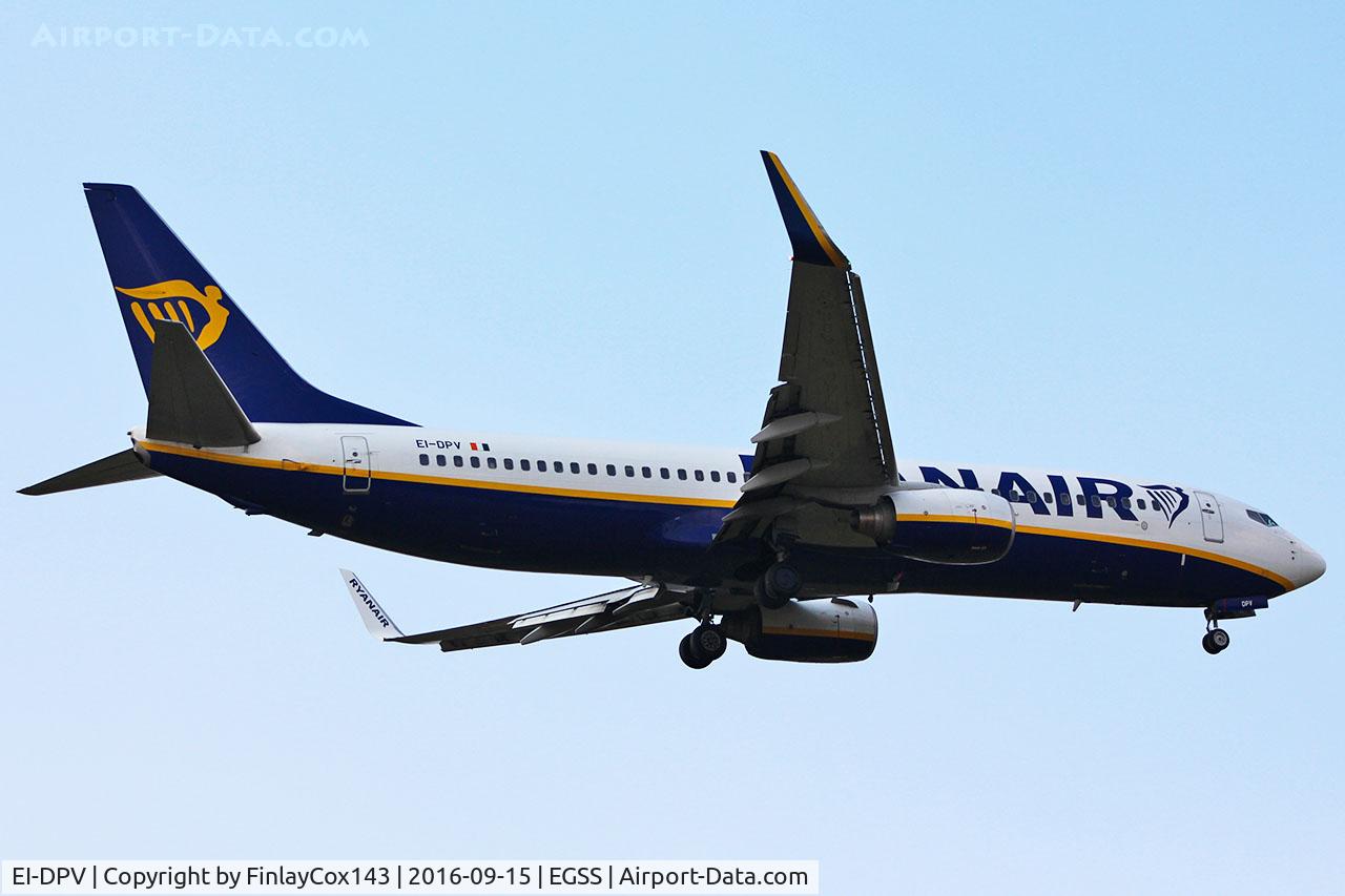 EI-DPV, 2007 Boeing 737-8AS C/N 35551, Arriving as FR3015 at London (STN) from Rome (CIA)