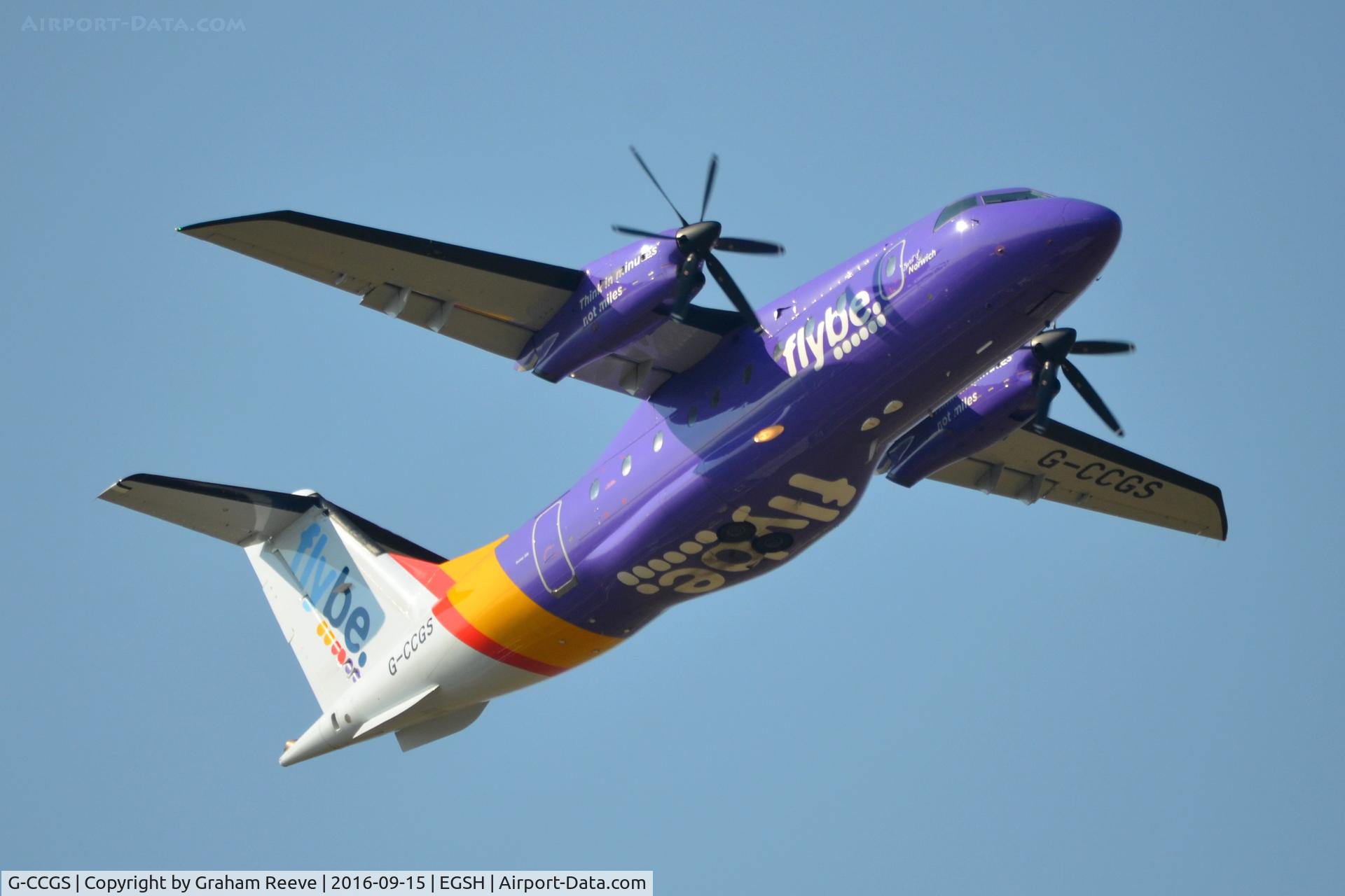 G-CCGS, 1998 Dornier 328-100 C/N 3101, Departing from Norwich.