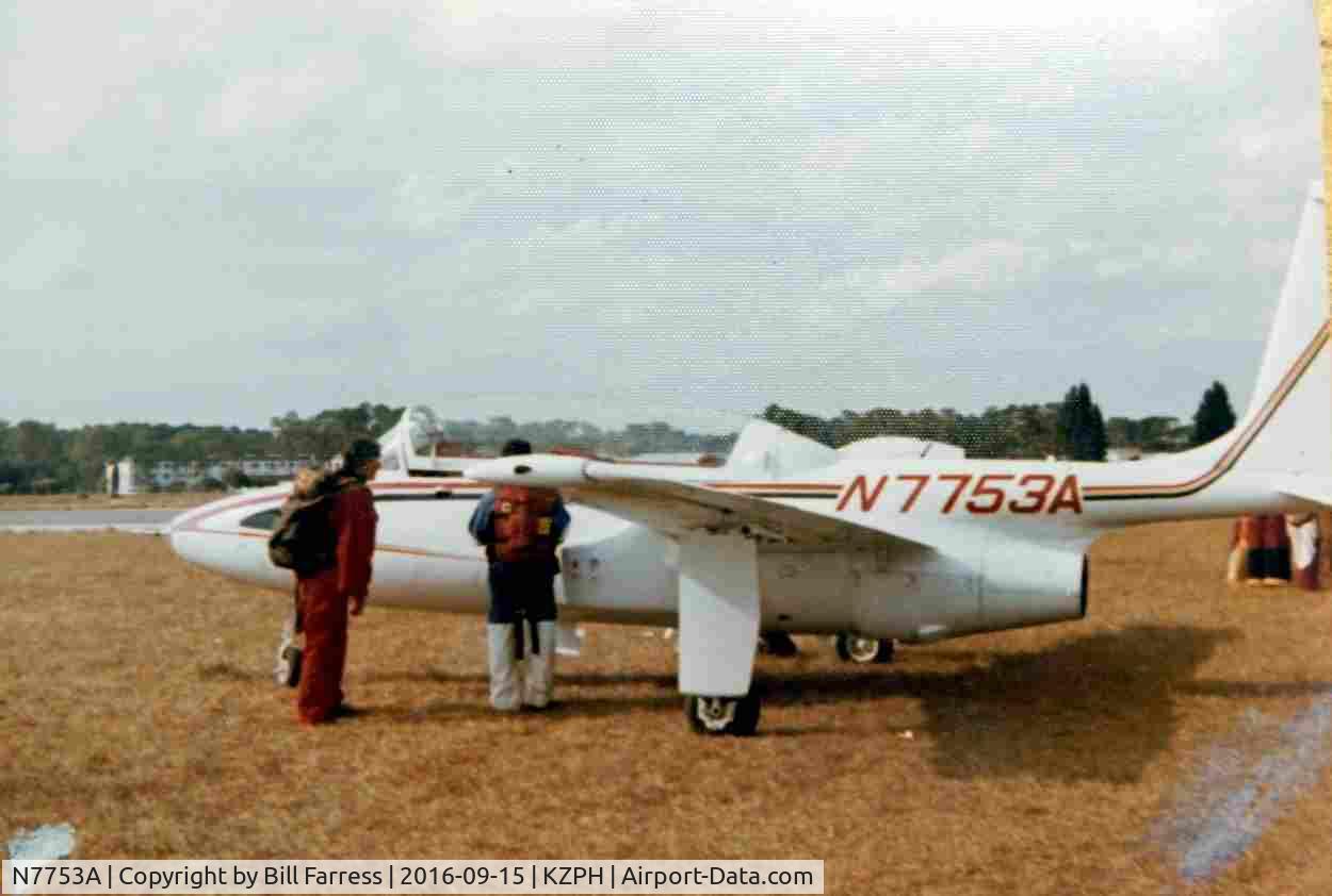N7753A, 1958 Temco TT-1 Pinto C/N 10 (TE-10 BuNo.144232), This jet was at the Zephyrhills, Florida airport  skydiving center  in 1976 - 1977.