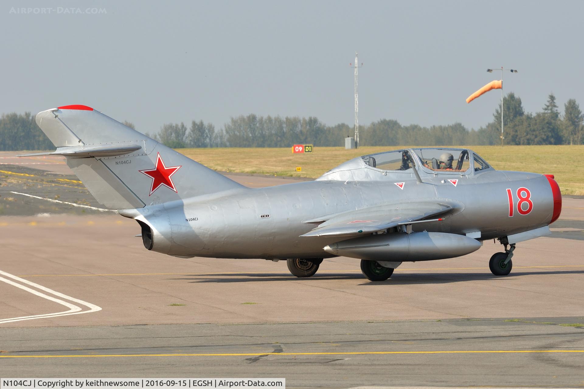 N104CJ, 1952 PZL-Mielec SBLim-2 (MiG-15UTI) C/N 1A01004, Making another welcome visit to Norwich.