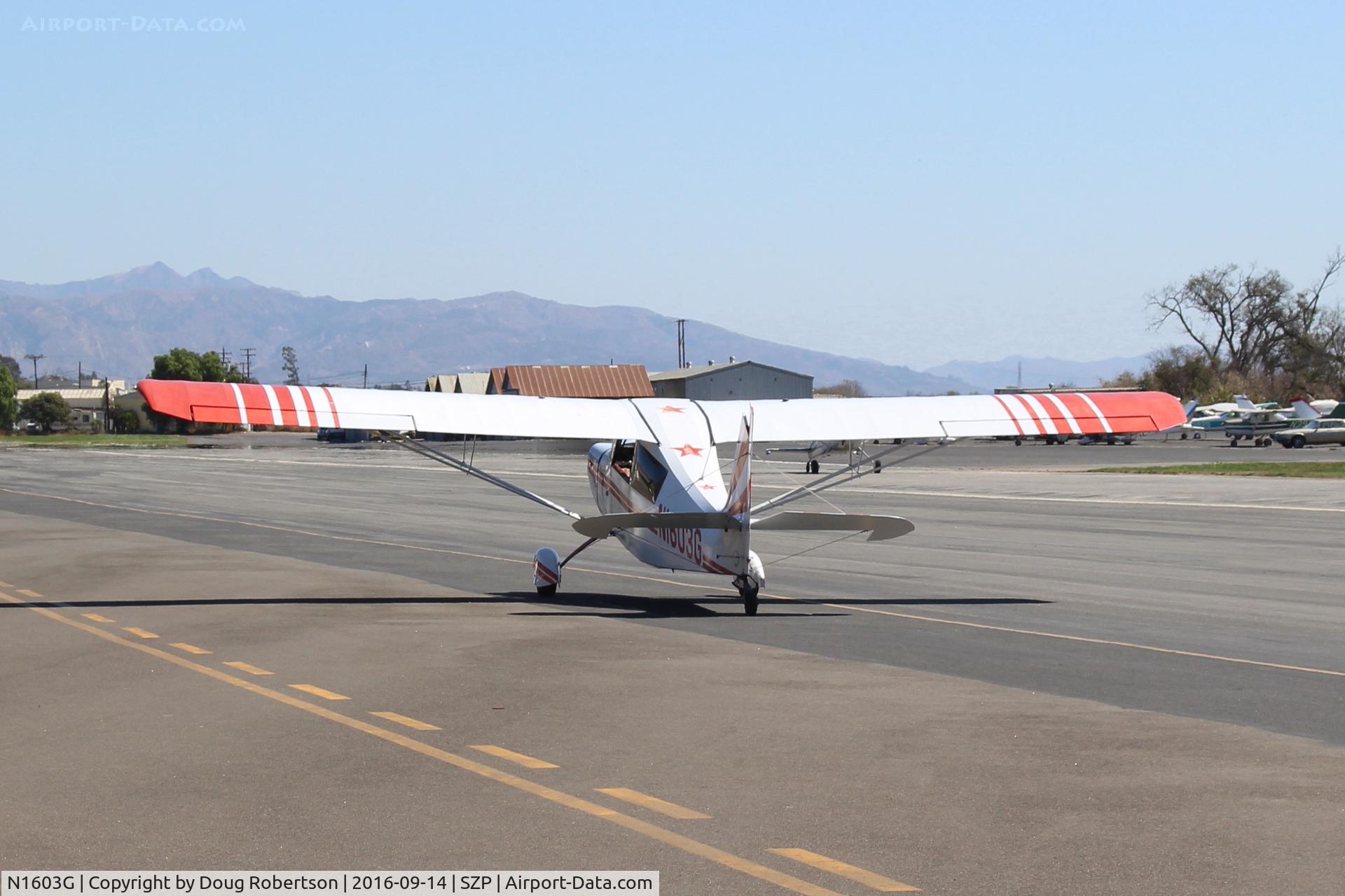 N1603G, 1968 Champion 7ECA Citabria C/N 609, 1968 Champion 7ECA CITABRIA, Lycoming O-235 115 Hp, taxi back after landing Rwy 22