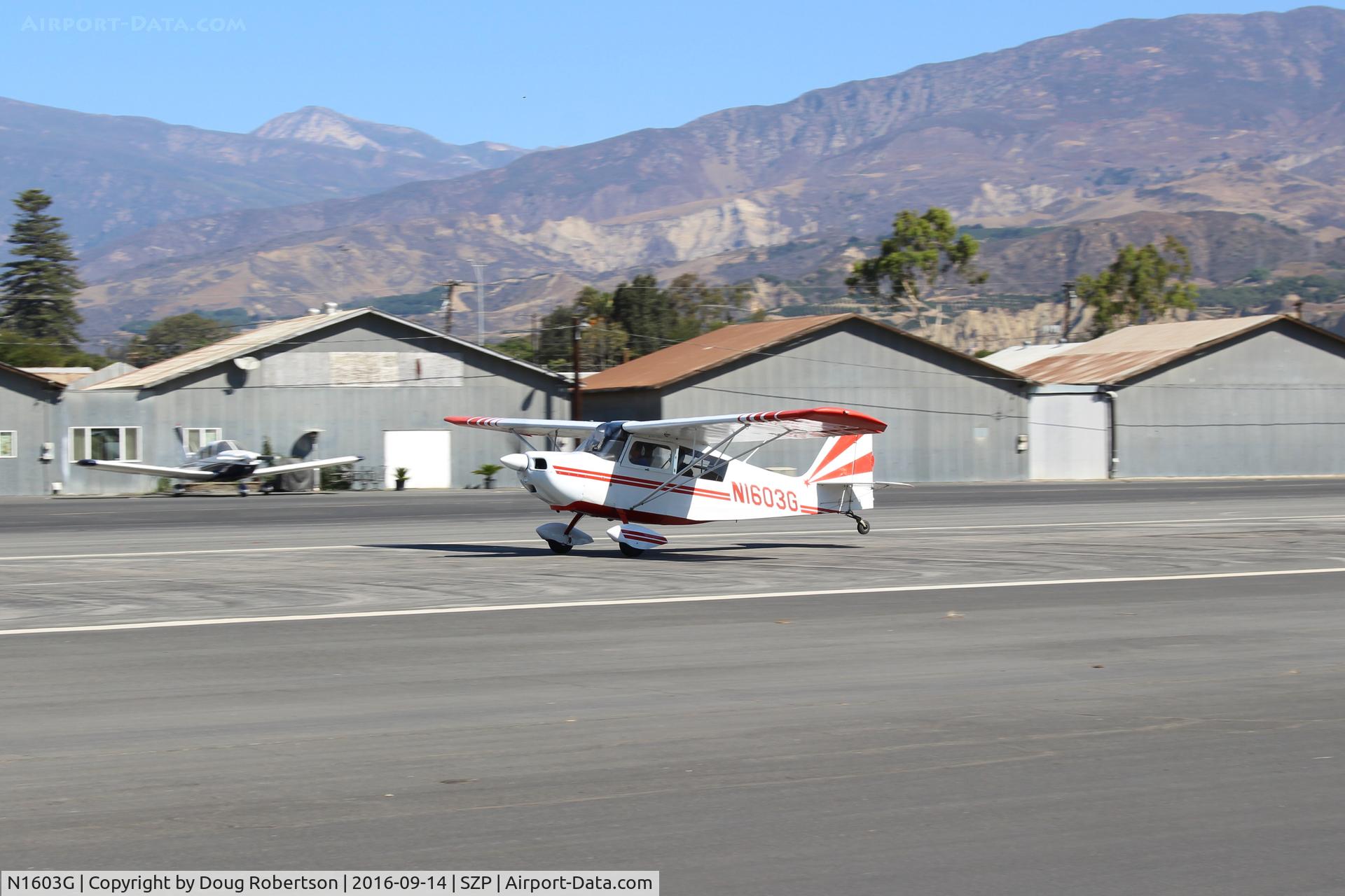 N1603G, 1968 Champion 7ECA Citabria C/N 609, 1968 Champion 7ECA CITABRIA, Lycoming O-235 115 Hp, takeoff roll Rwy 22
