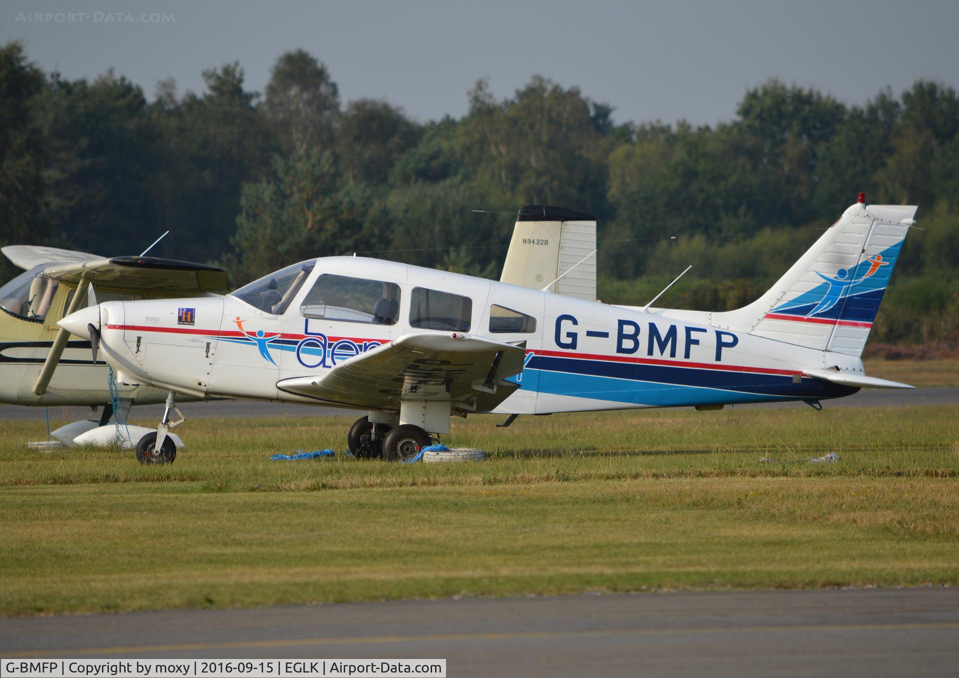 G-BMFP, 1979 Piper PA-28-161 Cherokee Warrior II C/N 28-7916243, Piper Cherokee Warrior II at Blackbushe. Ex N 3032L