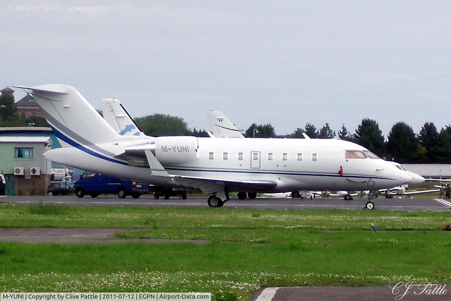 M-YUNI, 2008 Bombardier Challenger 605 (CL-600-2B16) C/N 5751, On the apron at Dundee EGPN