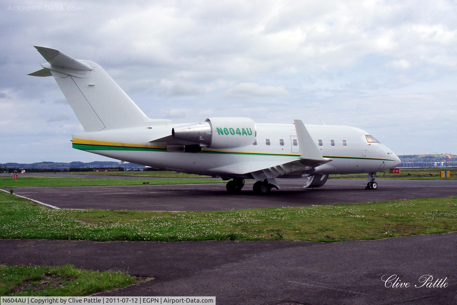 N604AU, 1999 Bombardier Challenger 604 (CL-600-2B16) C/N 5434, Parked up at Dundee