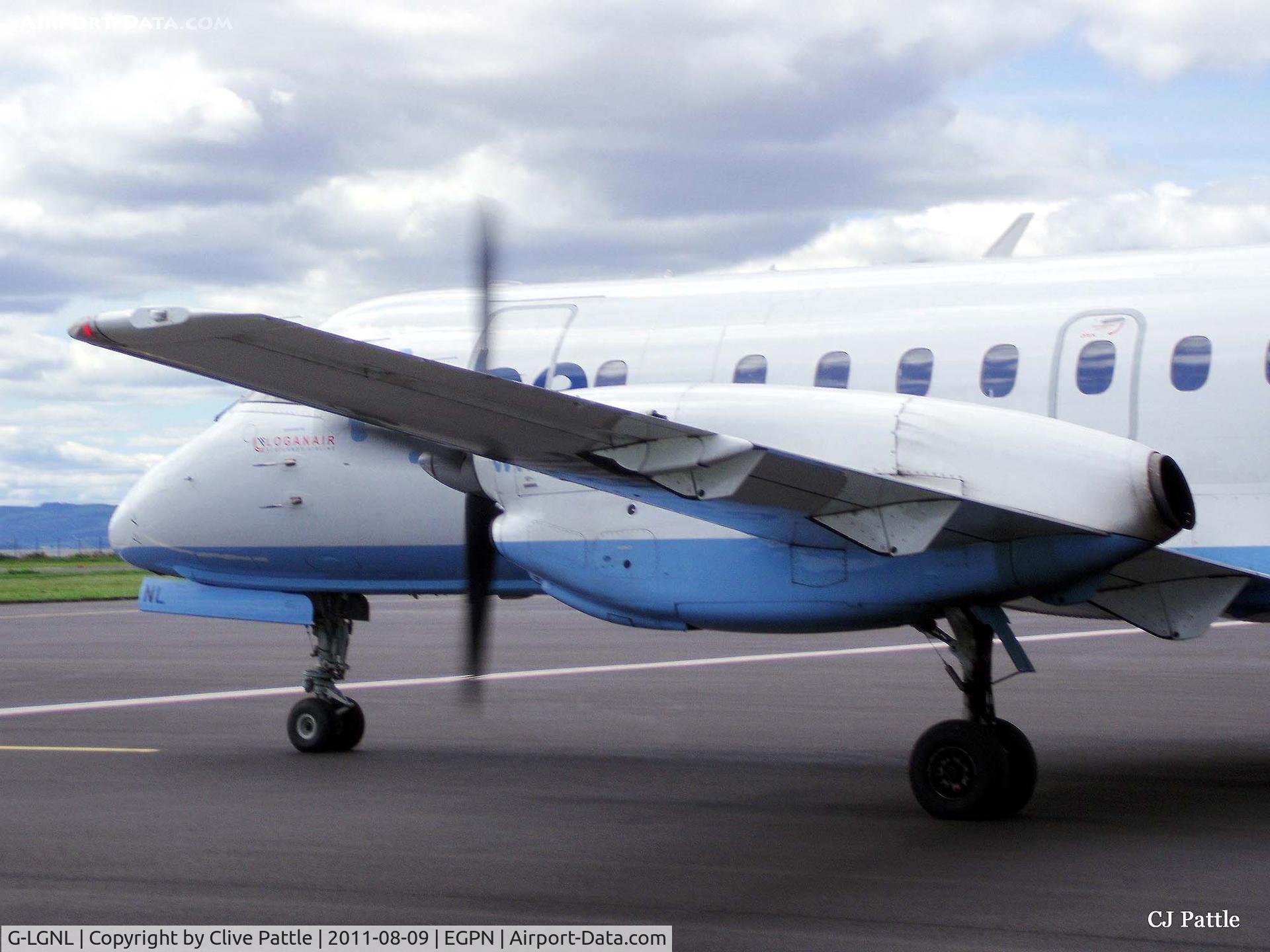 G-LGNL, 1991 Saab SF340B C/N 340B-246, Close up at Dundee