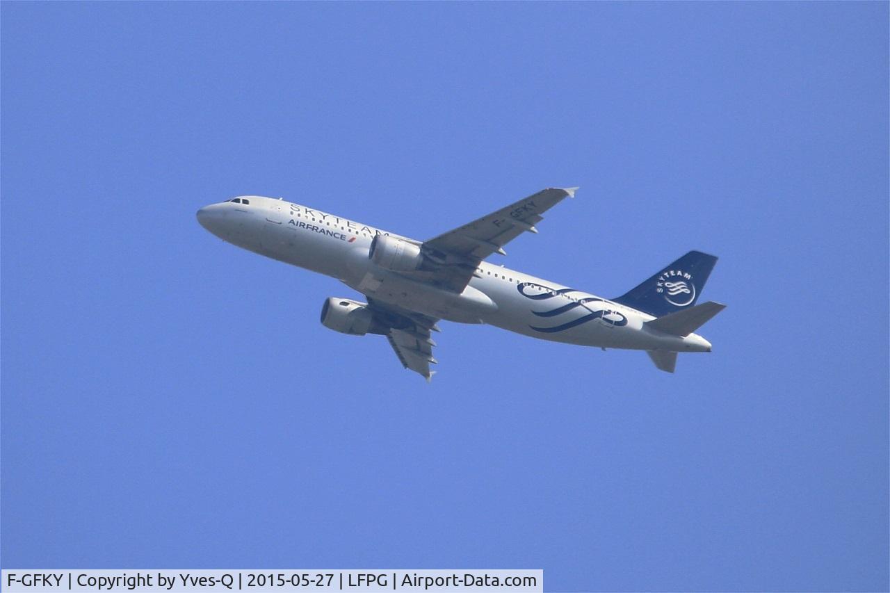 F-GFKY, 1991 Airbus A320-211 C/N 0285, Airbus A320-211, Take off rwy 27L, Roissy Charles De Gaulle airport (LFPG-CDG)