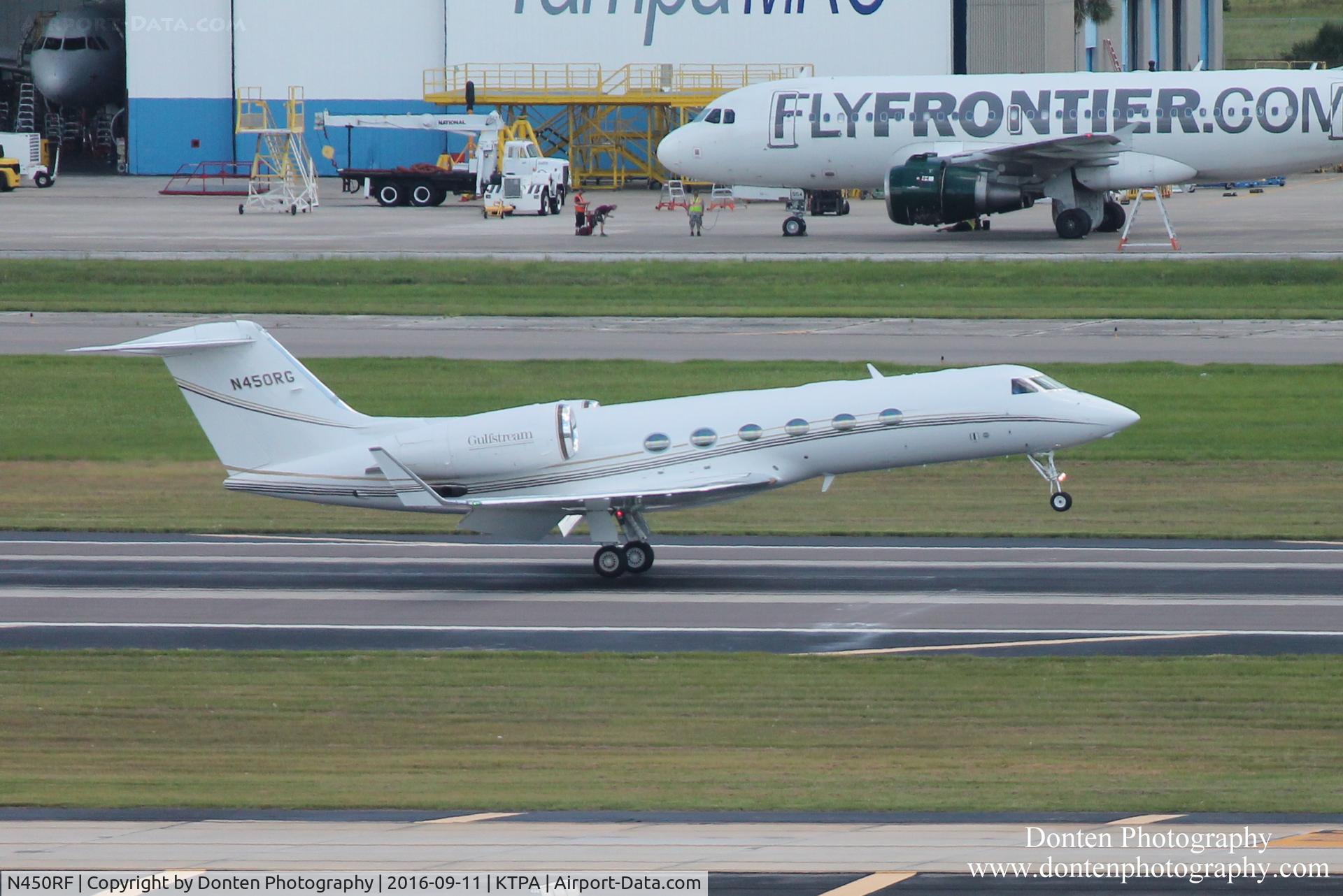 N450RF, Grumman G-164A C/N 633, Gulfstream IV (N450RF) arrives at Tampa International Airport