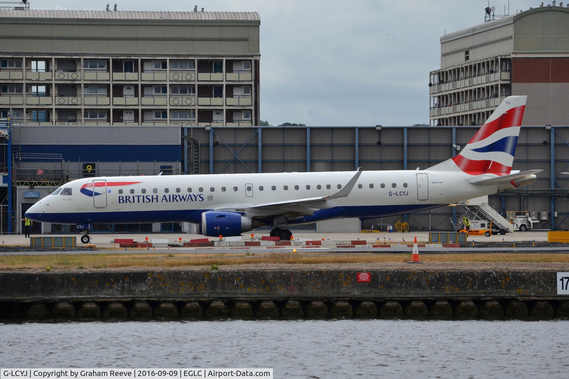 G-LCYJ, 2010 Embraer 190SR (ERJ-190-100SR) C/N 19000339, About to depart from London City.