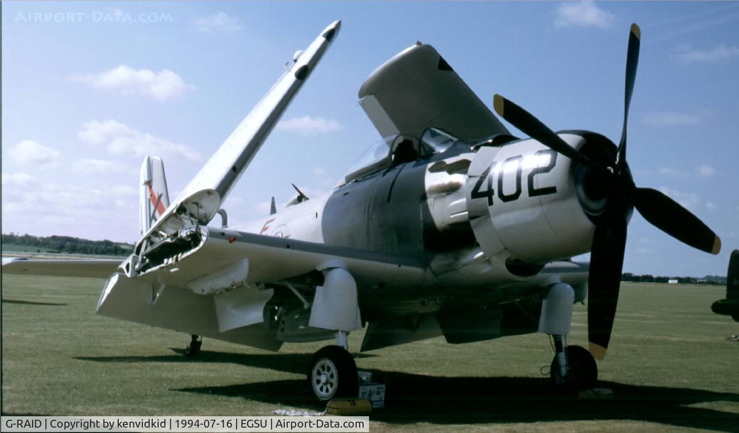 G-RAID, 1948 Douglas A-1D Skyraider (AD-4NA) C/N 7722, At the 1994 Flying Legends Air Show.