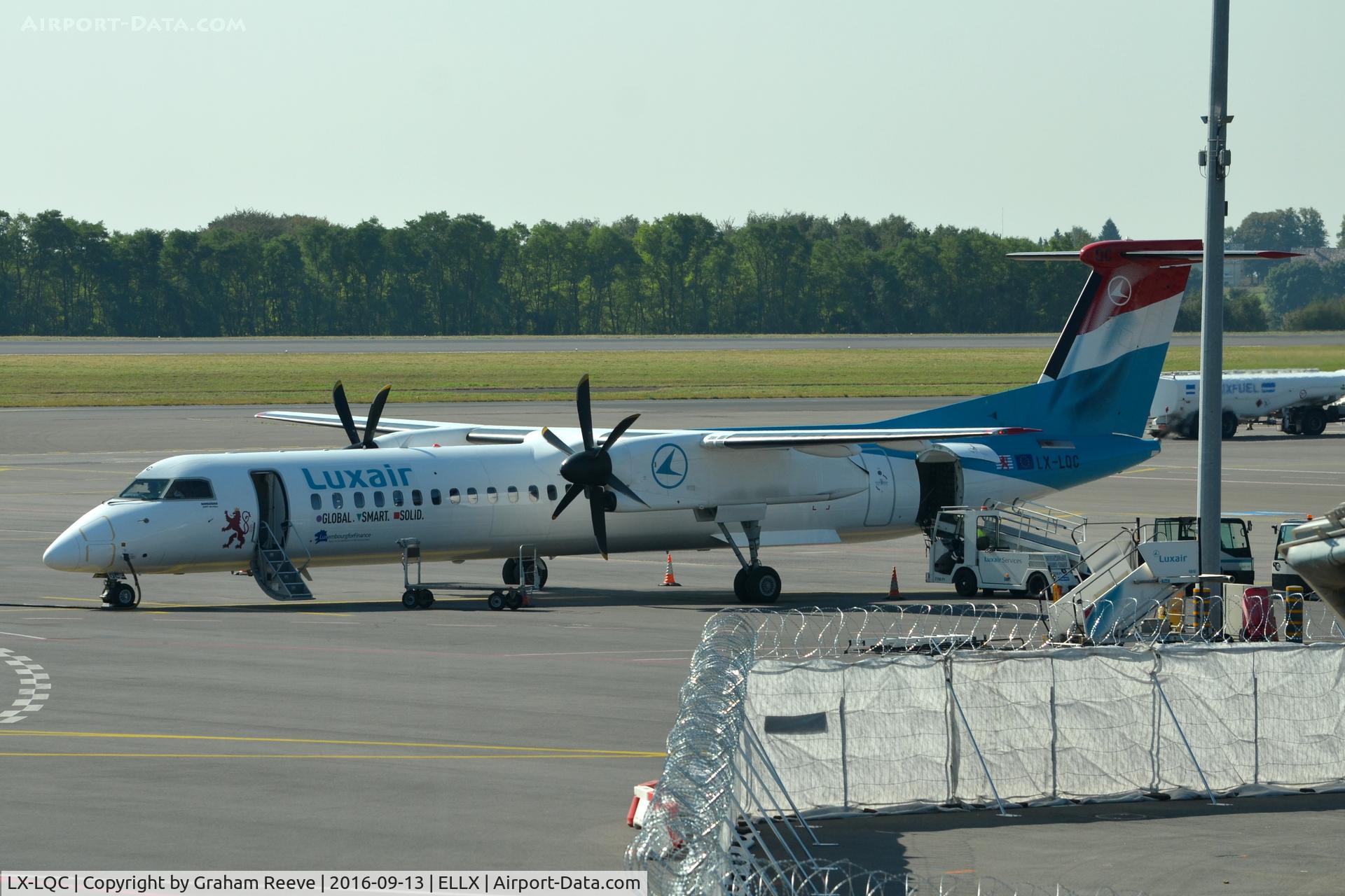 LX-LQC, 2015 De Havilland Canada DHC-8-400Q Dash 8 C/N 4513, Parked at Luxembourg.
